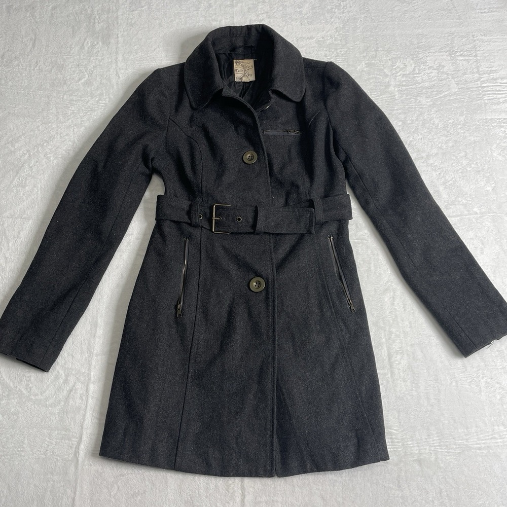 Vintage Tulle Anthropologie Grey Wool Blend Pea Coat Size‎ Medium Women's